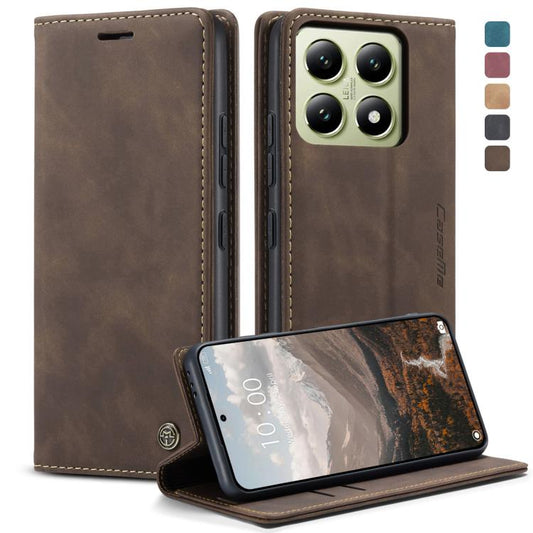 For Xiaomi 14T CaseMe 013 Multifunctional Horizontal Flip Leather Phone Case(Coffee) - Xiaomi Cases by CaseMe | Online Shopping UK | buy2fix