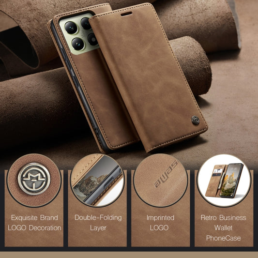 For Xiaomi 14T CaseMe 013 Multifunctional Horizontal Flip Leather Phone Case(Brown) - Xiaomi Cases by CaseMe | Online Shopping UK | buy2fix