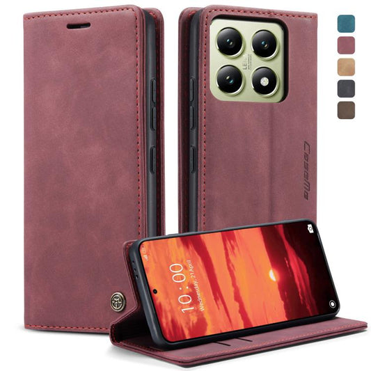 For Xiaomi 14T CaseMe 013 Multifunctional Horizontal Flip Leather Phone Case(Red) - Xiaomi Cases by CaseMe | Online Shopping UK | buy2fix