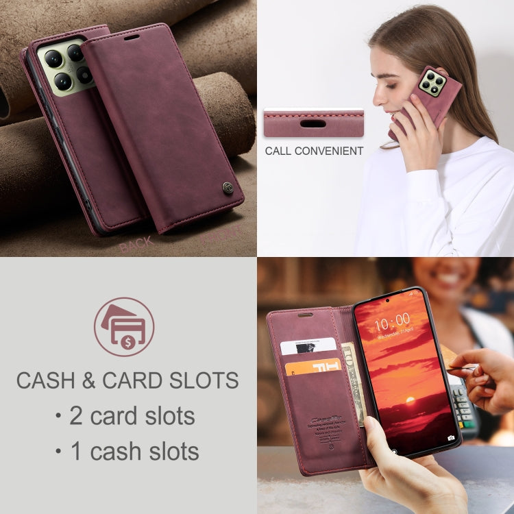 For Xiaomi 14T CaseMe 013 Multifunctional Horizontal Flip Leather Phone Case(Red) - Xiaomi Cases by CaseMe | Online Shopping UK | buy2fix