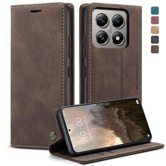 For Xiaomi 14T Pro CaseMe 013 Multifunctional Horizontal Flip Leather Phone Case(Coffee) - Xiaomi Cases by CaseMe | Online Shopping UK | buy2fix