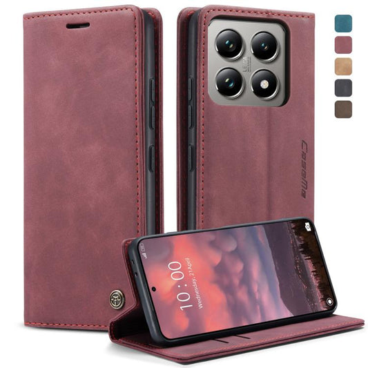 For Xiaomi 14T Pro CaseMe 013 Multifunctional Horizontal Flip Leather Phone Case(Red) - Xiaomi Cases by CaseMe | Online Shopping UK | buy2fix