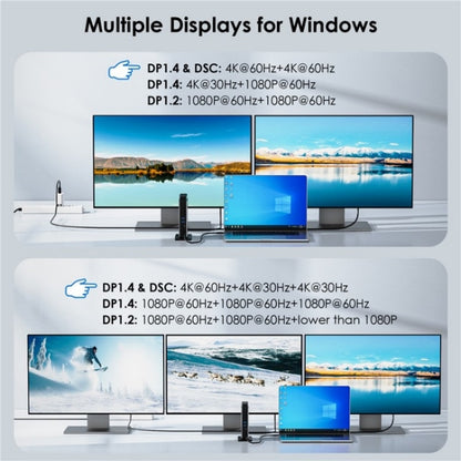 WAVLINK WL-UMD26 11 in 1 140W PD 3.1 USB-C 8K Displayport Charging Docking Station - USB HUB by WAVLINK | Online Shopping UK | buy2fix
