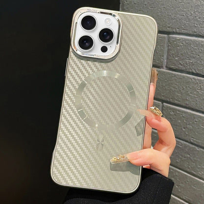 For iPhone 16 Pro Max AG Carbon Fiber Frameless MagSafe Phone Case(Grey) - iPhone 16 Pro Max Cases by buy2fix | Online Shopping UK | buy2fix