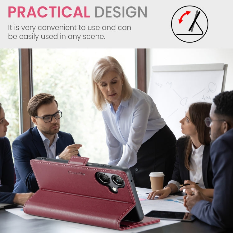 For Samsung Galaxy A07 / A06 CaseMe 023 Butterfly Buckle Litchi Texture RFID Anti-theft Leather Phone Case(Red) by CaseMe