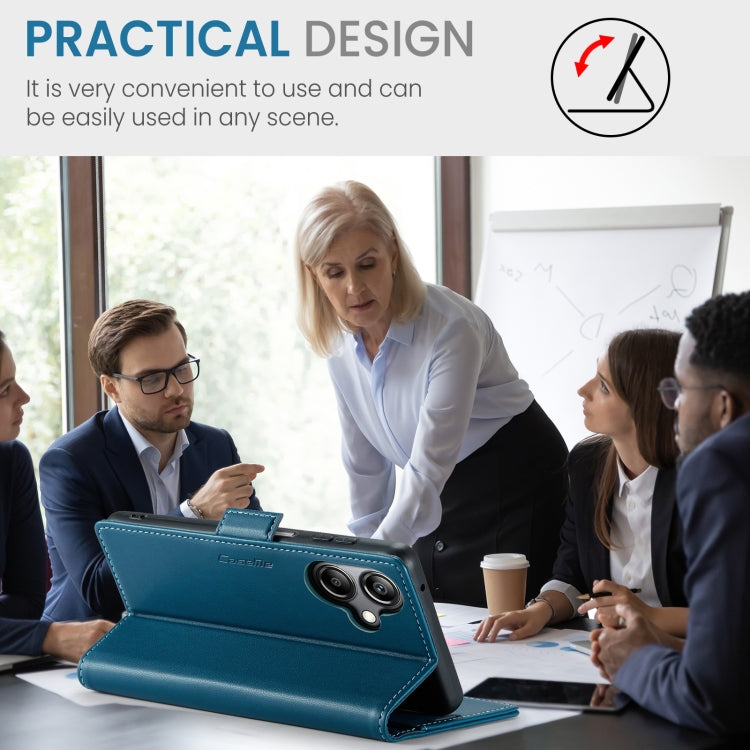 For Samsung Galaxy A07 / A06 CaseMe 023 Butterfly Buckle Litchi Texture RFID Anti-theft Leather Phone Case(Blue) by CaseMe