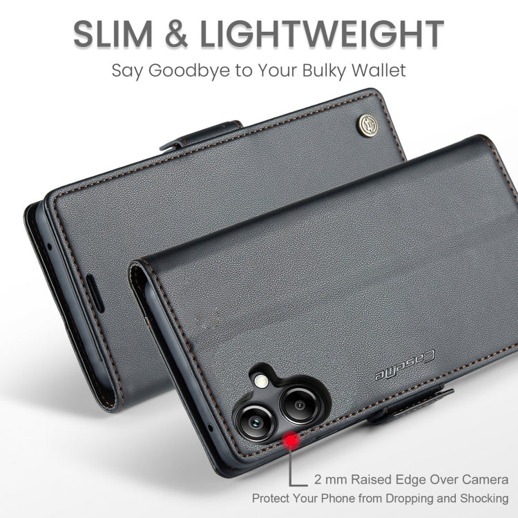 For Samsung Galaxy A07 / A06 CaseMe 023 Butterfly Buckle Litchi Texture RFID Anti-theft Leather Phone Case(Black) by CaseMe