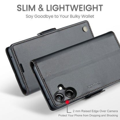 For Samsung Galaxy A07 / A06 CaseMe 023 Butterfly Buckle Litchi Texture RFID Anti-theft Leather Phone Case(Black) by CaseMe