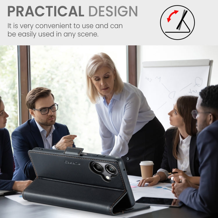 For Samsung Galaxy A07 / A06 CaseMe 023 Butterfly Buckle Litchi Texture RFID Anti-theft Leather Phone Case(Black) by CaseMe