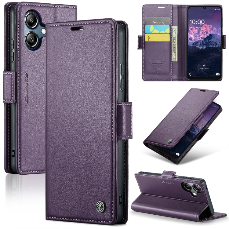 For Samsung Galaxy A07 / A06 CaseMe 023 Butterfly Buckle Litchi Texture RFID Anti-theft Leather Phone Case(Purple) by CaseMe