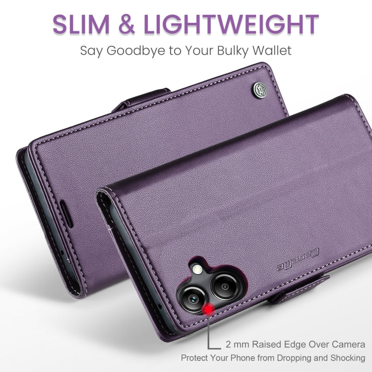 For Samsung Galaxy A07 / A06 CaseMe 023 Butterfly Buckle Litchi Texture RFID Anti-theft Leather Phone Case(Purple) by CaseMe