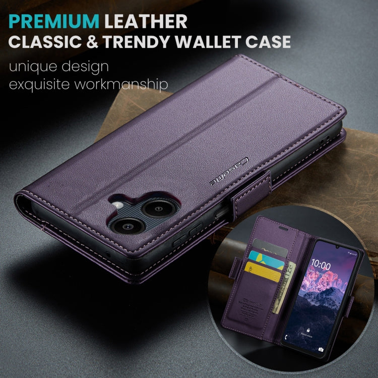 For Samsung Galaxy A07 / A06 CaseMe 023 Butterfly Buckle Litchi Texture RFID Anti-theft Leather Phone Case(Purple) by CaseMe