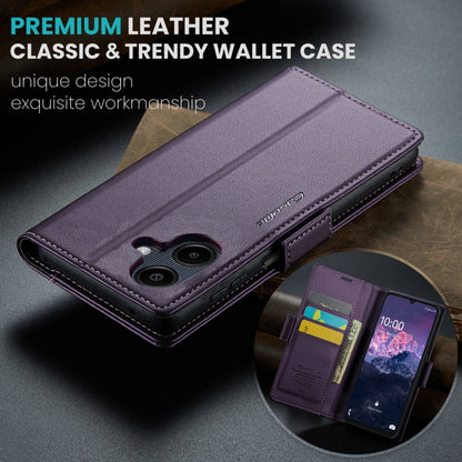 For Samsung Galaxy A07 / A06 CaseMe 023 Butterfly Buckle Litchi Texture RFID Anti-theft Leather Phone Case(Purple) by CaseMe