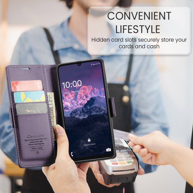 For Samsung Galaxy A07 / A06 CaseMe 023 Butterfly Buckle Litchi Texture RFID Anti-theft Leather Phone Case(Purple) by CaseMe