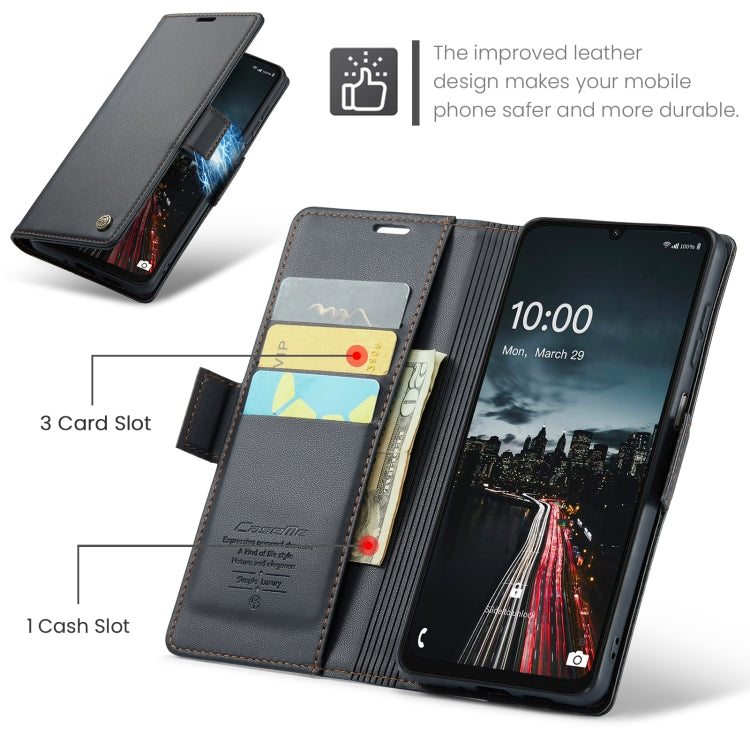 For Samsung Galaxy A16 5G CaseMe 023 Butterfly Buckle Litchi Texture RFID Anti-theft Leather Phone Case(Black) by CaseMe