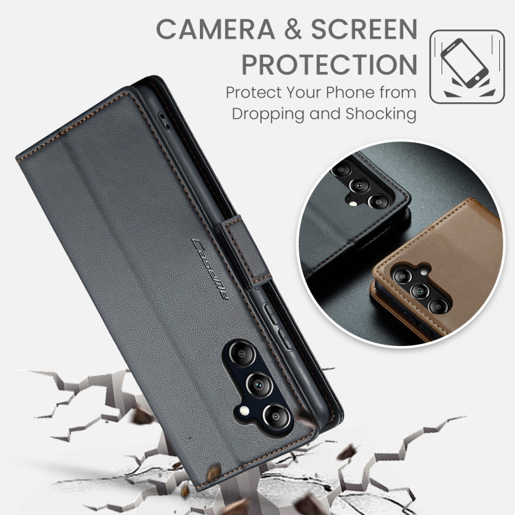 For Samsung Galaxy A16 5G CaseMe 023 Butterfly Buckle Litchi Texture RFID Anti-theft Leather Phone Case(Black) by CaseMe