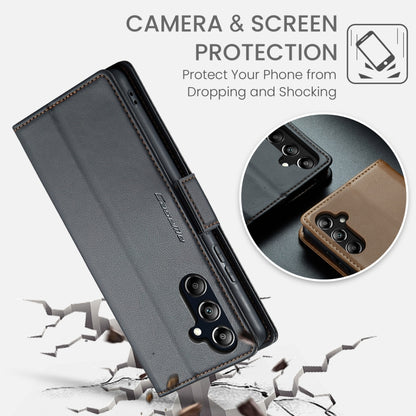 For Samsung Galaxy A16 5G CaseMe 023 Butterfly Buckle Litchi Texture RFID Anti-theft Leather Phone Case(Black) by CaseMe