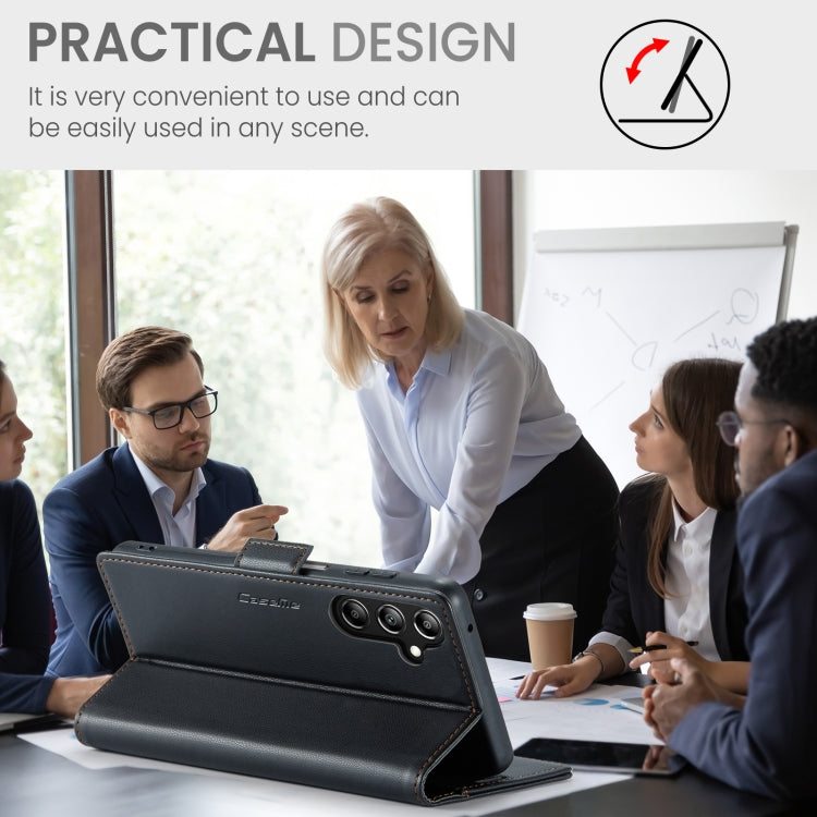 For Samsung Galaxy A16 5G CaseMe 023 Butterfly Buckle Litchi Texture RFID Anti-theft Leather Phone Case(Black) by CaseMe