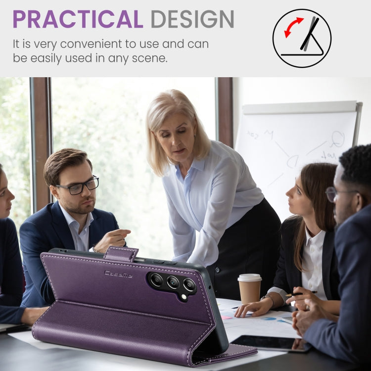 For Samsung Galaxy A16 5G CaseMe 023 Butterfly Buckle Litchi Texture RFID Anti-theft Leather Phone Case(Purple) by CaseMe