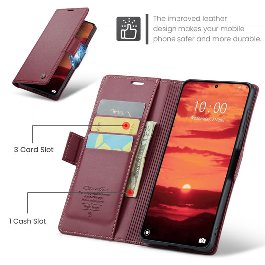 For Xiaomi 14T CaseMe 023 Butterfly Buckle Litchi Texture RFID Anti-theft Leather Phone Case(Red) - Xiaomi Cases by CaseMe | Online Shopping UK | buy2fix