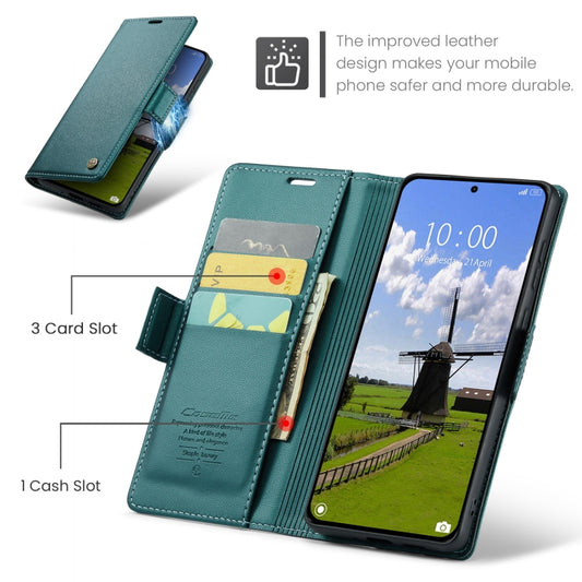 For Xiaomi 14T CaseMe 023 Butterfly Buckle Litchi Texture RFID Anti-theft Leather Phone Case(Green) - Xiaomi Cases by CaseMe | Online Shopping UK | buy2fix