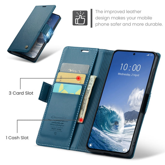 For Xiaomi 14T CaseMe 023 Butterfly Buckle Litchi Texture RFID Anti-theft Leather Phone Case(Blue) - Xiaomi Cases by CaseMe | Online Shopping UK | buy2fix