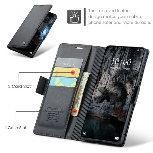 For Xiaomi 14T CaseMe 023 Butterfly Buckle Litchi Texture RFID Anti-theft Leather Phone Case(Black) - Xiaomi Cases by CaseMe | Online Shopping UK | buy2fix