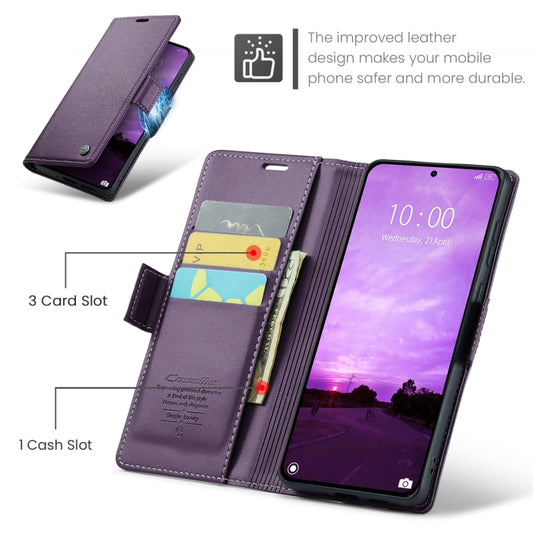 For Xiaomi 14T CaseMe 023 Butterfly Buckle Litchi Texture RFID Anti-theft Leather Phone Case(Purple) by CaseMe