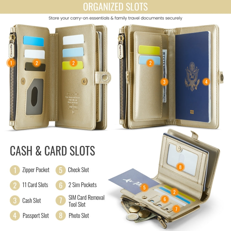 CaseMe-Me60 Multi-functional Anti-theft Swipe Passport Wallet(Gold) -  by CaseMe | Online Shopping UK | buy2fix