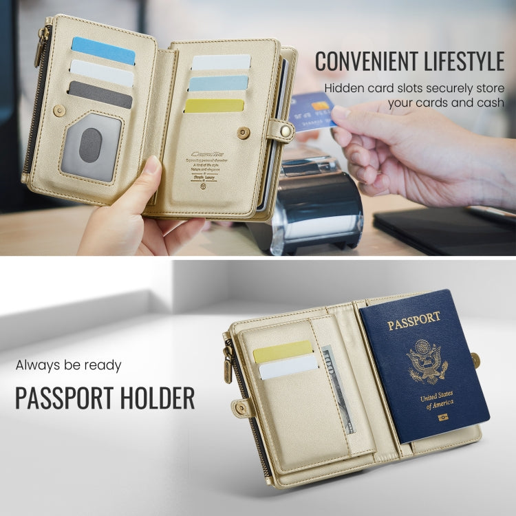 CaseMe-Me60 Multi-functional Anti-theft Swipe Passport Wallet(Gold) -  by CaseMe | Online Shopping UK | buy2fix