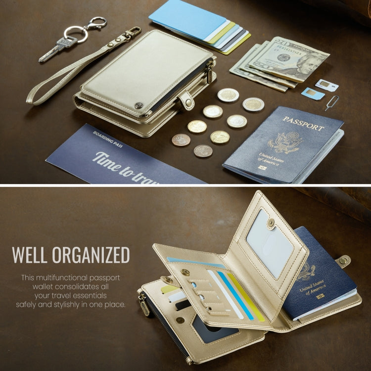 CaseMe-Me60 Multi-functional Anti-theft Swipe Passport Wallet(Gold) -  by CaseMe | Online Shopping UK | buy2fix