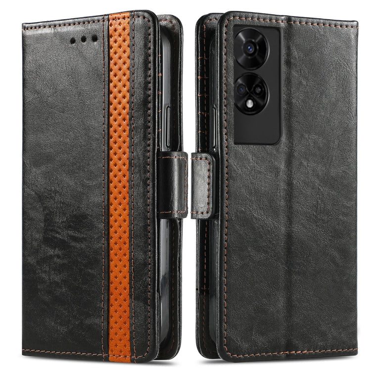 For TCL 50 5G CaseNeo Splicing Dual Magnetic Buckle Leather Phone Case(Black) - TCL by CaseNeo | Online Shopping UK | buy2fix