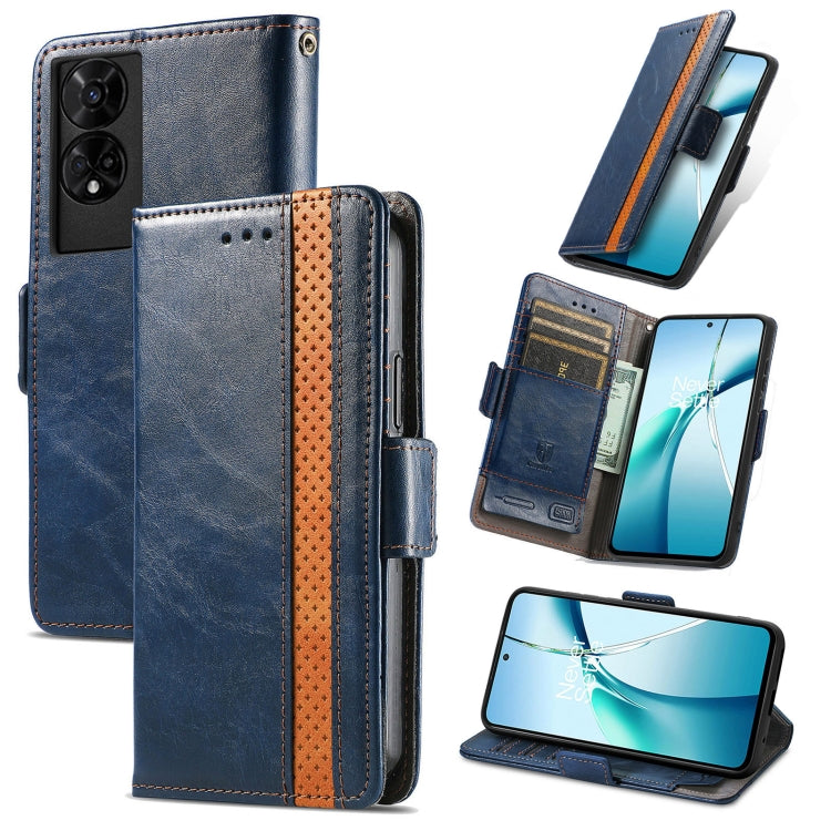 For TCL 50 5G CaseNeo Splicing Dual Magnetic Buckle Leather Phone Case(Blue) - TCL by CaseNeo | Online Shopping UK | buy2fix