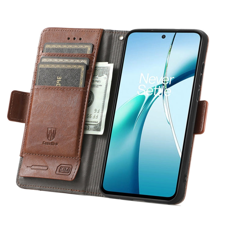 For TCL 50 5G CaseNeo Splicing Dual Magnetic Buckle Leather Phone Case(Brown) - TCL by CaseNeo | Online Shopping UK | buy2fix