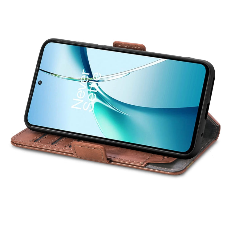 For TCL 50 5G CaseNeo Splicing Dual Magnetic Buckle Leather Phone Case(Brown) - TCL by CaseNeo | Online Shopping UK | buy2fix