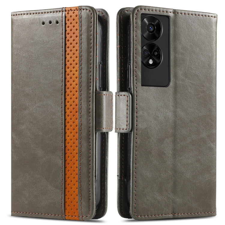 For TCL 50 5G CaseNeo Splicing Dual Magnetic Buckle Leather Phone Case(Gray) - TCL by CaseNeo | Online Shopping UK | buy2fix