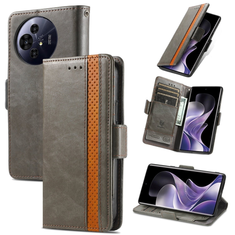 For TCL 50 Pro NxtPaper CaseNeo Splicing Dual Magnetic Buckle Leather Phone Case(Gray) - TCL by CaseNeo | Online Shopping UK | buy2fix