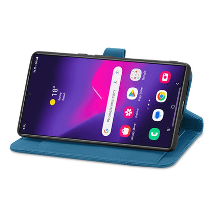 For Samsung Galaxy S25 Ultra 5G Embossed Flower Zipper Leather Phone Case(Blue) by buy2fix