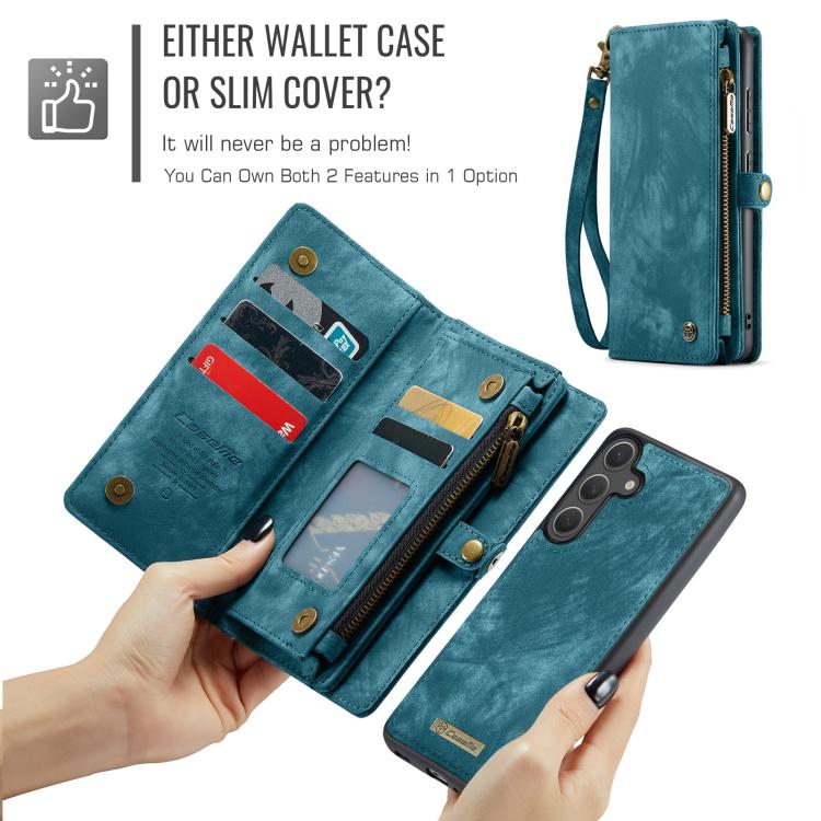 For Samsung Galaxy S25 5G CaseMe 008 Detachable Multifunctional Leather Phone Case(Blue) - Galaxy S25 5G Cases by CaseMe | Online Shopping UK | buy2fix