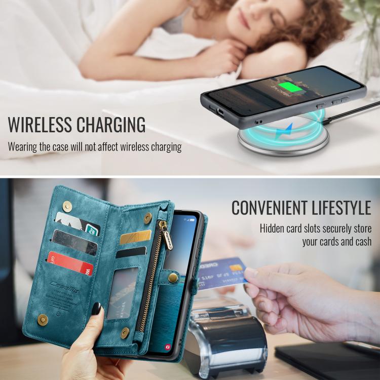 For Samsung Galaxy S25 5G CaseMe 008 Detachable Multifunctional Leather Phone Case(Blue) - Galaxy S25 5G Cases by CaseMe | Online Shopping UK | buy2fix