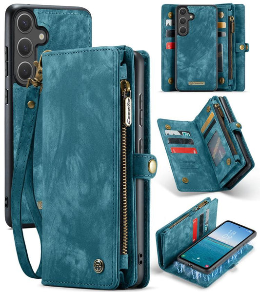 For Samsung Galaxy S25+ 5G CaseMe 008 Detachable Multifunctional Leather Phone Case(Blue) - Galaxy S25+ 5G Cases by CaseMe | Online Shopping UK | buy2fix