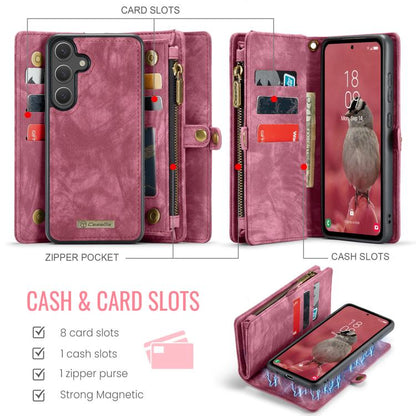 For Samsung Galaxy S25+ 5G CaseMe 008 Detachable Multifunctional Leather Phone Case(Wine Red) - Galaxy S25+ 5G Cases by CaseMe | Online Shopping UK | buy2fix