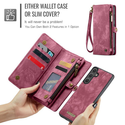 For Samsung Galaxy S25+ 5G CaseMe 008 Detachable Multifunctional Leather Phone Case(Wine Red) - Galaxy S25+ 5G Cases by CaseMe | Online Shopping UK | buy2fix