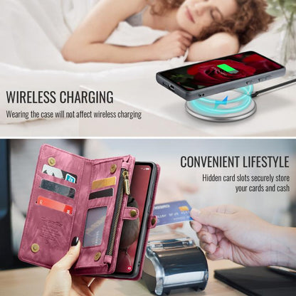 For Samsung Galaxy S25+ 5G CaseMe 008 Detachable Multifunctional Leather Phone Case(Wine Red) - Galaxy S25+ 5G Cases by CaseMe | Online Shopping UK | buy2fix