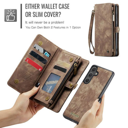 For Samsung Galaxy S25+ 5G CaseMe 008 Detachable Multifunctional Leather Phone Case(Brown) - Galaxy S25+ 5G Cases by CaseMe | Online Shopping UK | buy2fix