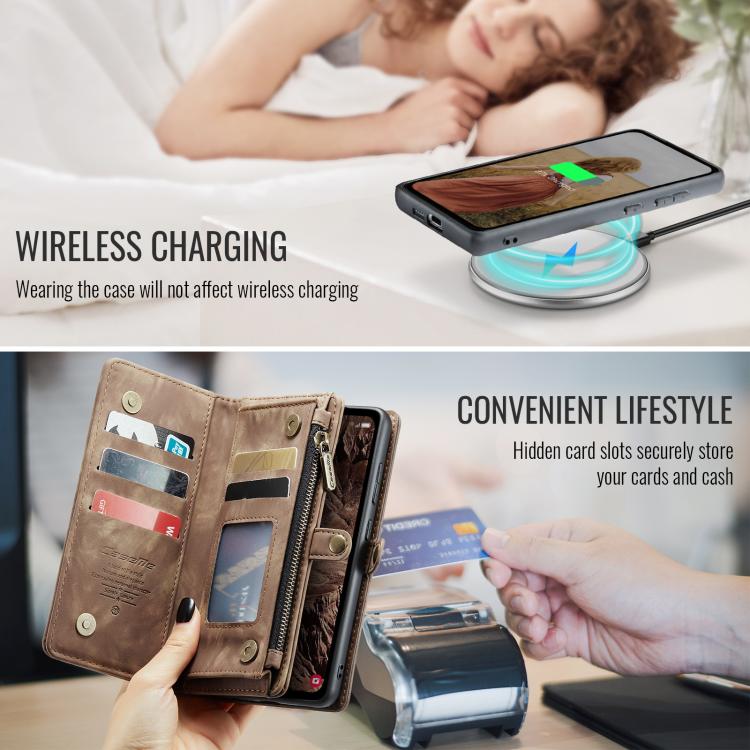 For Samsung Galaxy S25+ 5G CaseMe 008 Detachable Multifunctional Leather Phone Case(Brown) - Galaxy S25+ 5G Cases by CaseMe | Online Shopping UK | buy2fix