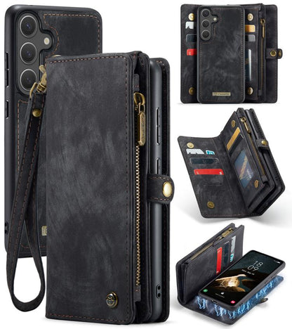 For Samsung Galaxy S25+ 5G CaseMe 008 Detachable Multifunctional Leather Phone Case(Black) - Galaxy S25+ 5G Cases by CaseMe | Online Shopping UK | buy2fix