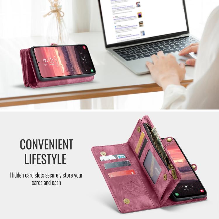 For Samsung Galaxy A36 CaseMe 008 Detachable Multifunctional Leather Phone Case(Wine Red) - Galaxy Phone Cases by CaseMe | Online Shopping UK | buy2fix