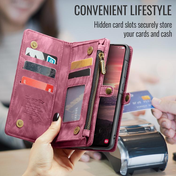 For Samsung Galaxy A36 CaseMe 008 Detachable Multifunctional Leather Phone Case(Wine Red) - Galaxy Phone Cases by CaseMe | Online Shopping UK | buy2fix