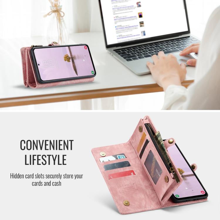For Samsung Galaxy A36 CaseMe 008 Detachable Multifunctional Leather Phone Case(Pink) - Galaxy Phone Cases by CaseMe | Online Shopping UK | buy2fix